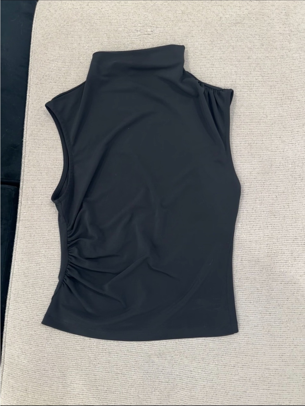 Mango Black Sleeveless High-Neck Tank